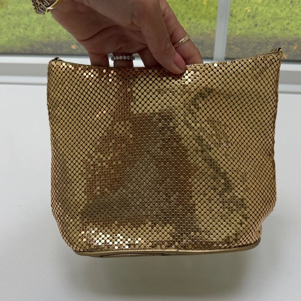 Vintage Gold Mesh Metallic Chain Shoulder Evening Bag